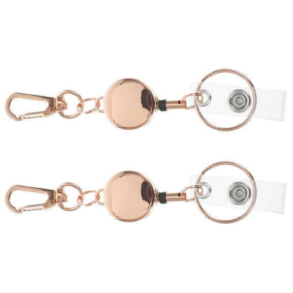 Greenadscape 2-Pack Retractable Keychain Card Holder Zinc Alloy Compact 10.7 x 2.5 x 0.8 Inches