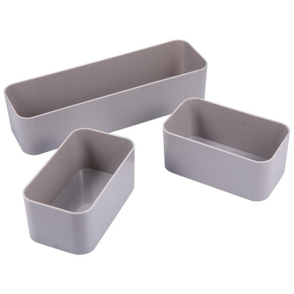 Greenadscape 3Pcs Wall Mounted Storage Case Grey Storage Boxes For Phone And Remote Control In Living Room And Bedroom