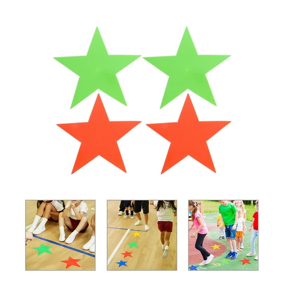 Greenadscape 4Pcs Fluorescent Shaped Carpet Markers for Classroom
