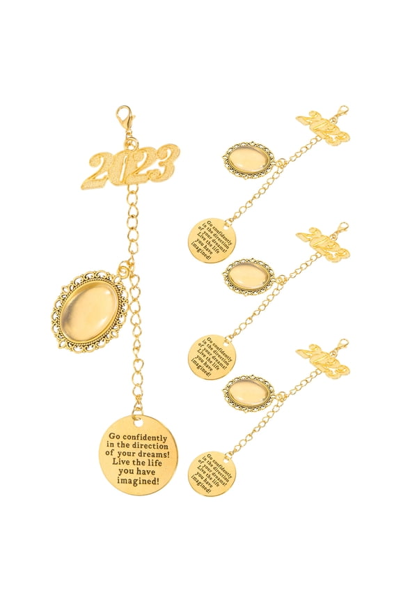 4-Pack Graduation Cap Alloy Crystal Charms for Photo Frame Memorial Keepsake