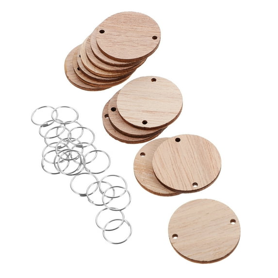 Greenadscape 50Pcs Round Wooden Slices For Hanging Birthday Boards With Tiny Holes Assorted Color