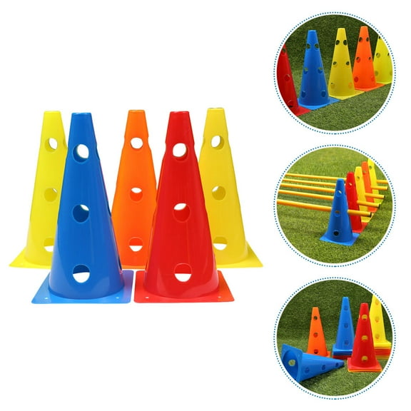 Greenadscape 5Pcs PE Training Cones for Sports Activities Flexibility Training 11.8x6.5x6.5in