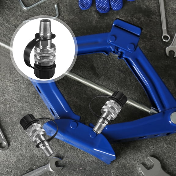 Greenadscape Carbon Steel Zinc Plating Hydraulic Quick Connect Coupler for Mechanical Applications 1Set 3.4X1.2X1.2In