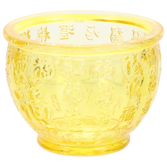 Greenadscape Crystal Cornucopia Treasure Bowl Yellow Large Table Decoration