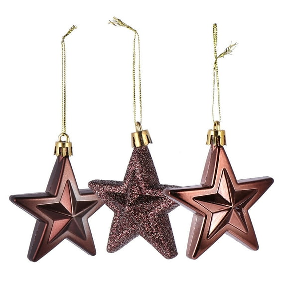 Greenadscape Five-Pointed Stars Christmas Tree Star Decor 18Pcs Plastic for New Year Hanging