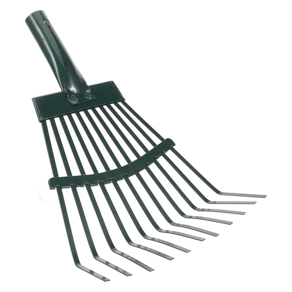 Greenadscape Gardening Tool Rake 1Set High-Carbon Steel 11.59X9.55X2.16in for Leaf and Grass Clearing Yard Work Landscaping