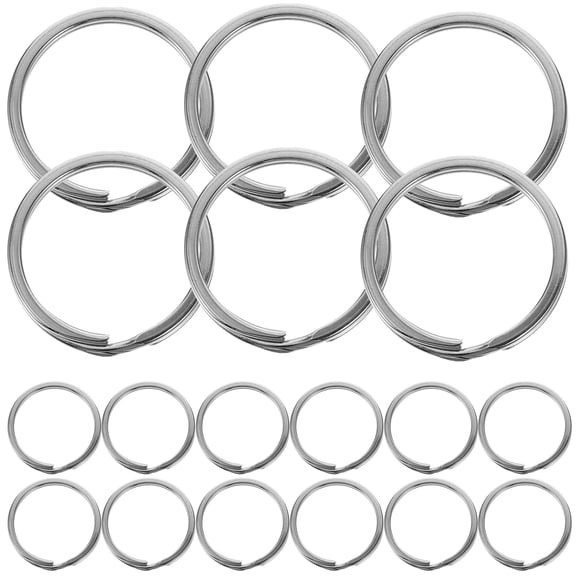 Greenadscape Metal Keyring 50Pcs Key Rings Silver Flat Round O-shaped Diy Crafts Prevention