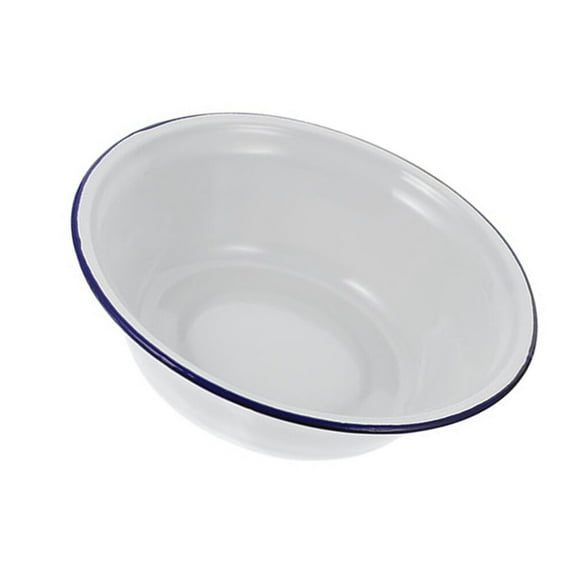 Greenadscape Multi Purpose Enamel Basin 20x20x6in White Enamel Retro Design for Kitchen 1Pack