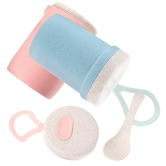 Greenadscape Oat Overnight Container 2Pcs Breakfast Cup with Lid and Spoon for Long Term Use