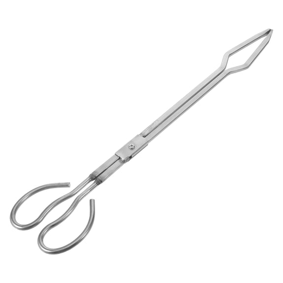 Greenadscape Stainless Steel Fire Pit Tools Plated Silver Log Grabber for Camping and Home Fireplace Use
