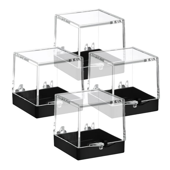 Greenadscape Stone Collection Box 4Set Transparent Plastic For Rock And Mineral Storage