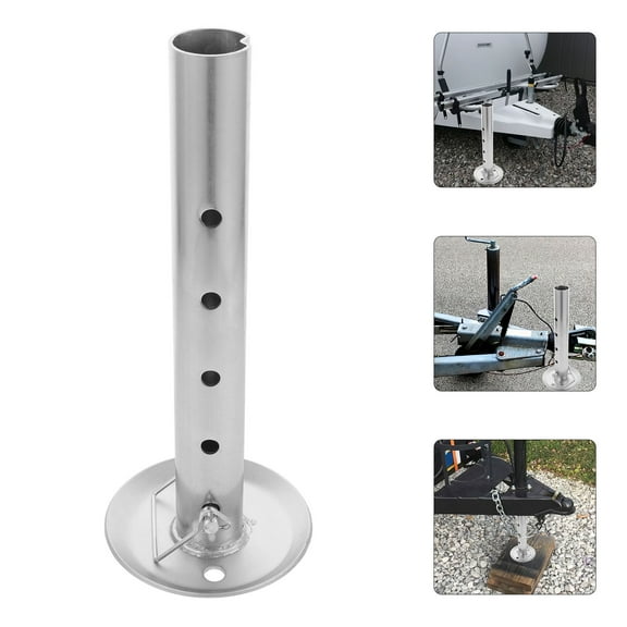 Greenadscape Trailer Stabilizer Legs 1Pack Silver Carbon Steel Trailer Jack Foot Height Adjustable