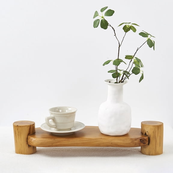 Greenage Natural Cedar Wood Serving Stand Rustic Wooden Pedestal Multi-Purpose Display Stand, 18"X5.5"X4"