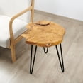 thumbnail image 1 of Greenage Natural Edge Cedar Wood End Table, Rustic Wood Side Table, Nightstand, Plant Stand, 15.5" x 19" x 21", 1 of 8