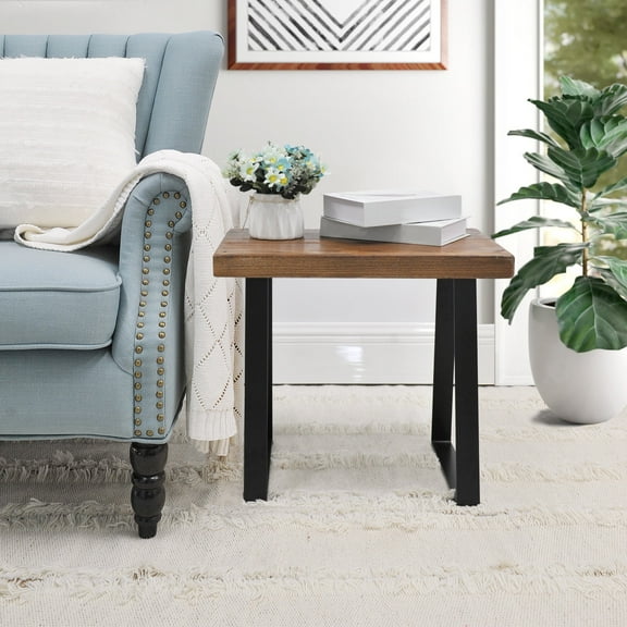 Greenage Old Pine Wood Small Stool-19"x12"x16.5"H