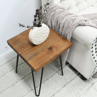 Greenage Old Pine Wood Square End Table-15"x15"x20.5"H