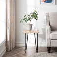 thumbnail image 1 of Greenage Suar Wood End Table Solid Square with Hairpin Table-16''x16''x21'', 1 of 8