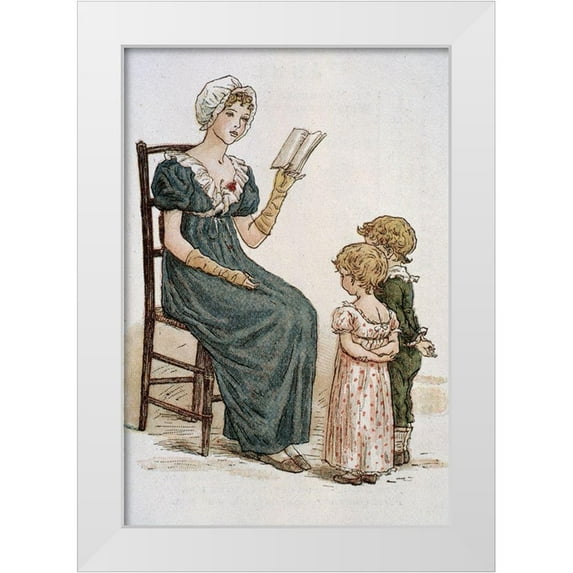 Greenaway, Kate 18x24 White Modern Wood Framed Museum Art Print Titled - July Kate Greenaways Almanac For 1895