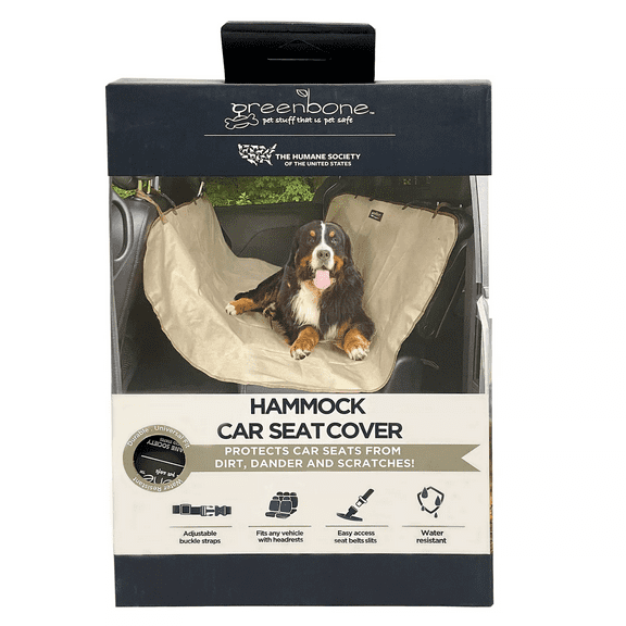 Greenbone Hammock Car Seat Cover for Dogs in Grey, 56 x 54 in