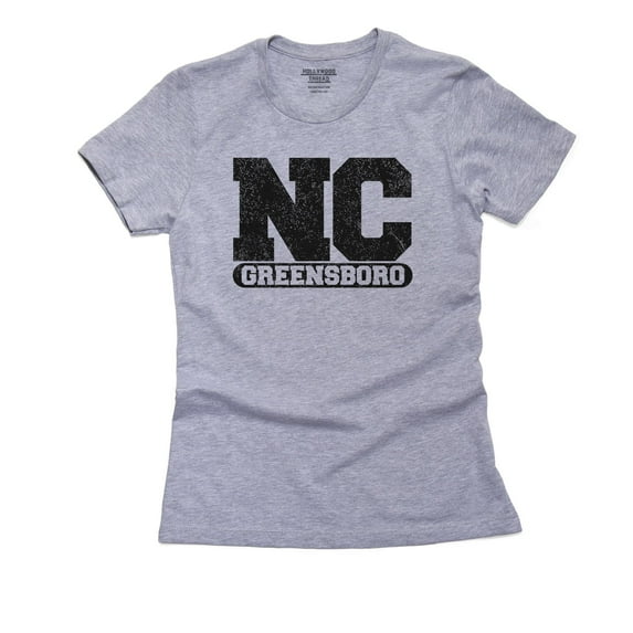 Greenboro, North Carolina NC Classic City State Sign Women's Cotton Grey T-Shirt