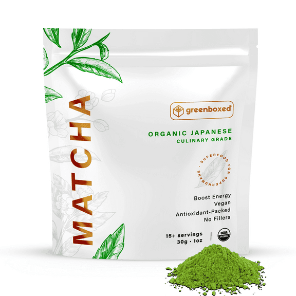 Greenboxed Matcha Green Tea Powder, Culinary Grade, 1 Ounce, Unsweetened