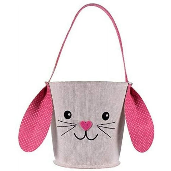 Greenbrier Fabric Bunny Easter Basket (Pink)