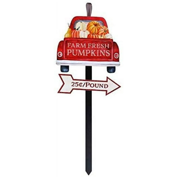 Greenbrier Intl Farm Fresh Pumpkins Harvest Decor Lawn Signs