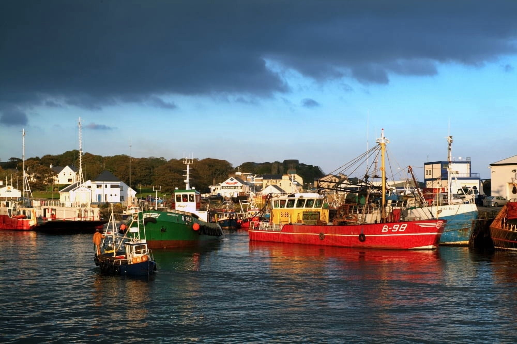 Greencastle County Donegal Ireland Boats In Harbour Canvas Art - Peter Zoeller Design Pics (18 x 12)