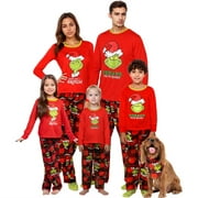 ONLYPJS Grinch Family Christmas Pajamas Matching Sets, 2 Pcs Merry Grinchmas Christmas Pjs Matching Sets, Grinch Christmas Pajamas for Family Dad Mon Kids Baby Dog