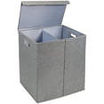 thumbnail image 1 of Greenco Nonwoven Foldable Double Laundry Hamper with Divider, Gray, 1 of 4