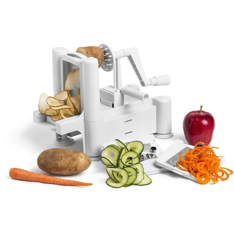 Greenco Strongest-and-heaviest Duty Professional Manual Tri-blade Spiralizer,  Fruit and Vegetable Spiral Slicer - 3 Different Sizes of Japanese Stainless  Steel Blades with Strong Suction Base 