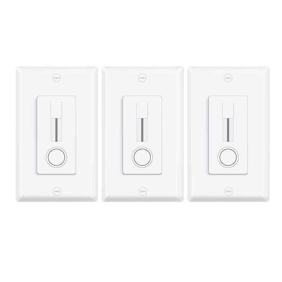 Greencycle 60W 24V LED Driver Dimmer 3PK, All-in-One 120V AC to 24V DC Transformer and Dimmer Switch, ETL Listed, for 24V LED Strip Lights and Fixtures, Single Pole Neutral Wire Required