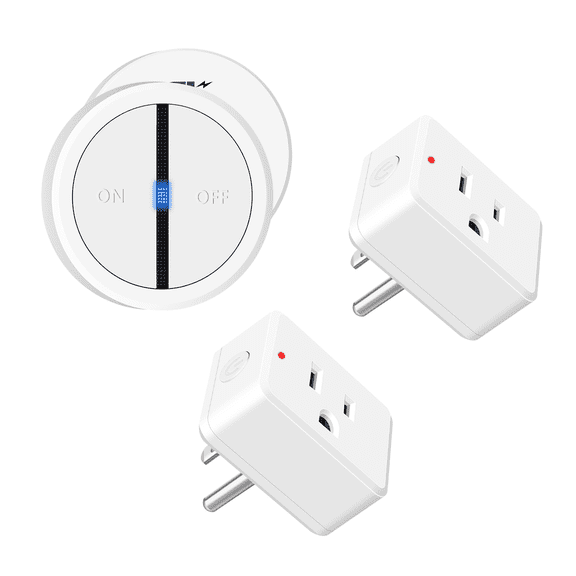 Greencycle Remote Control Outlet Plug,Outlet Plug with Remote,Wireless On/Off Light Switch Magnetic,15A/1500W,TUV Listed,No Wiring,500ft RF Range,for Lamps,Fans,Household Appliances,1 Remote 2 Plug