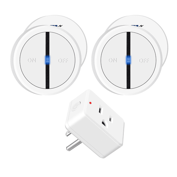 Greencycle Remote Control Outlet Plug,Outlet Plug with Remote,Wireless On/Off Light Switch Magnetic,15A/1500W,TUV Listed,No Wiring,500ft RF Range,for Lamps,Fans,Household Appliances,2 Remote 1 Plug