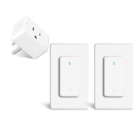 Greencycle Remote Control Outlet Plug,Outlet Plug with Remote,Wireless On/Off Light Switch Wall Mounted,15A/1500W,TUV Listed,No Wiring,500ft RF Range,for Lamps,Fans,Household Appliances,2Remote 1Plug