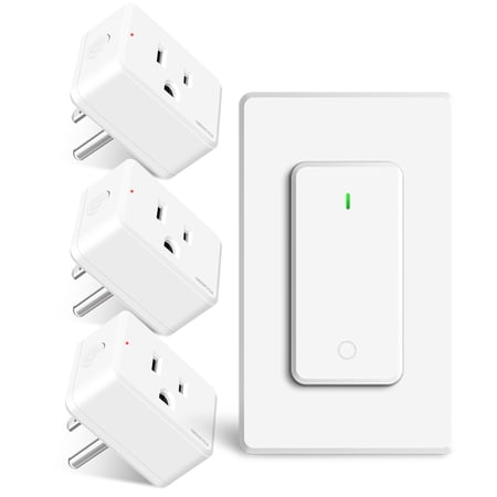 Greencycle Remote Control Outlet Plug,Outlet Plug with Remote,Wireless On/Off Light Switch Wall Mounted,15A/1500W,TUV Listed,No Wiring,500ft RF Range,for Lamps,Fans,Household Appliances,1Remote 3Plug