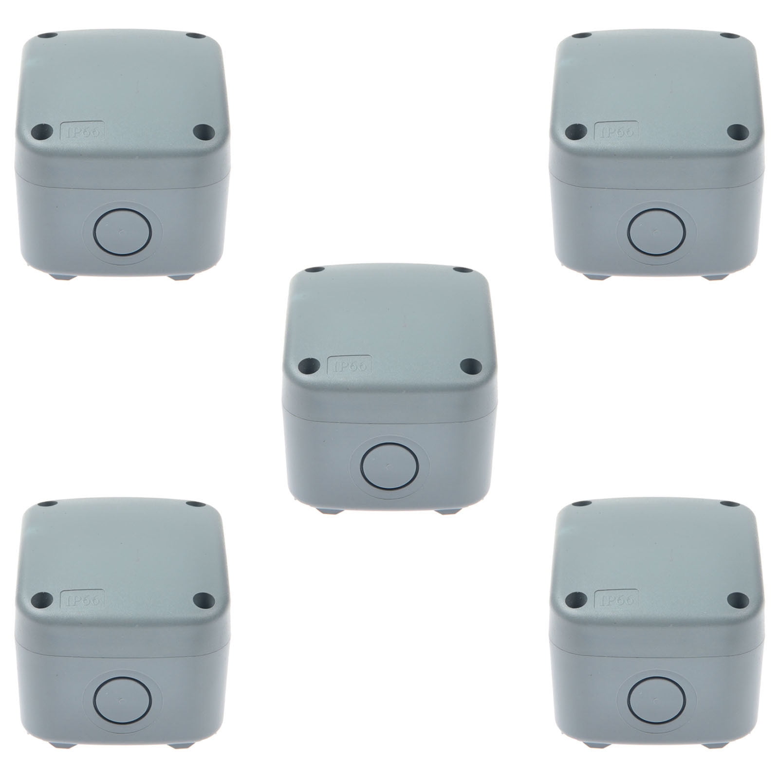 Greencycle Waterproof Junction Box, 5PK PVC/ABS Outdoor Electrical Enclosure, 3 1/4" x 2 3/4" x 2 1/4" (86x74x62mm), Grey Universal Device Box for Electrical Projects