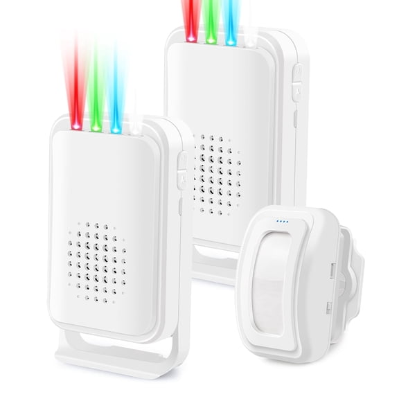 Greencycle Wireless Motion Sensor Door Chime,Doorway Motion Sensor Alarm,Door Chime for Business when Entering,Wireless Door Chime,Anti-theft,918FT Long Distance,for Shops,Homes,2Receivers+1Sensor