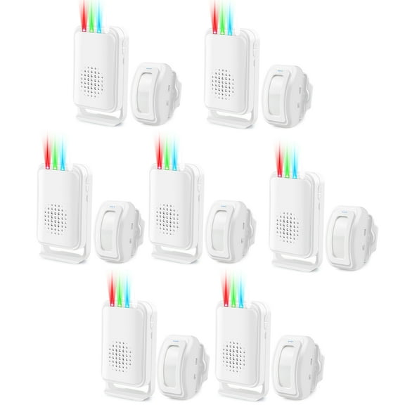 Greencycle Wireless Motion Sensor Door Chime,Doorway Motion Sensor Alarm,Door Chime for Business when Entering,Wireless Door Chime,Anti-theft,918FT Long Distance,for Shops,Homes,Offices,Garage,7PK