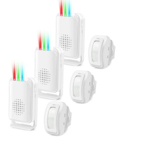 Greencycle Wireless Motion Sensor Door Chime,Doorway Motion Sensor Alarm,Door Chime for Business when Entering,Wireless Door Chime,Anti-theft,918FT Long Distance,for Shops,Homes,Offices,Garage,3PK