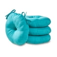 thumbnail image 1 of Solid Teal 15 in. Outdoor Bistro Chair Cushion, Set of 4, 1 of 7