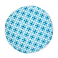 thumbnail image 1 of Greendale Home Fashions 15” Round Turquoise Quatrefoil Cotton Canvas Decorative Pillow, 1 of 4