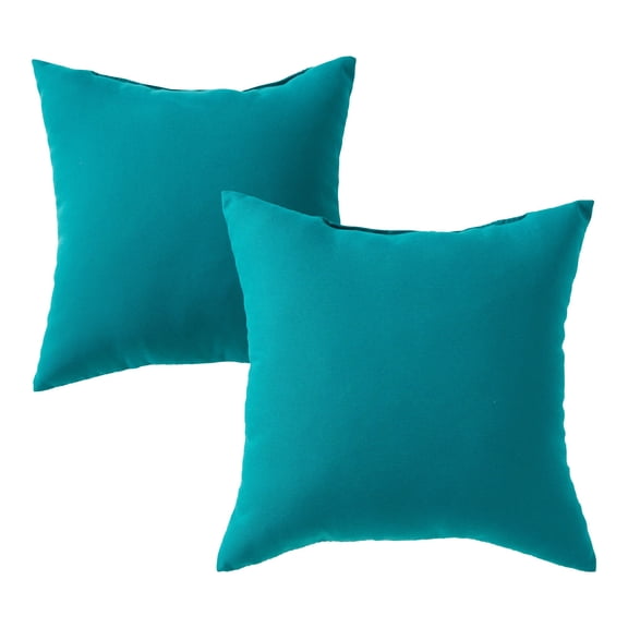 Greendale Home Fashions 17'' x 17'' Reversible Outdoor Throw Pillow, Set of 2, Peacock