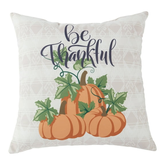 Be Thankful 18 in. Square Fall Throw Pillow by Greendale Home Fashions