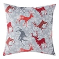 thumbnail image 1 of Greendale Home Fashions Reindeer and Snowflakes Christmas Square Throw Pillow - 18" - Gray, 1 of 5