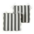 thumbnail image 1 of Greendale Home Fashions 18 x 18 in. Canopy Stripe Gray Square Outdoor Chair Pad (Set of 2), 1 of 6