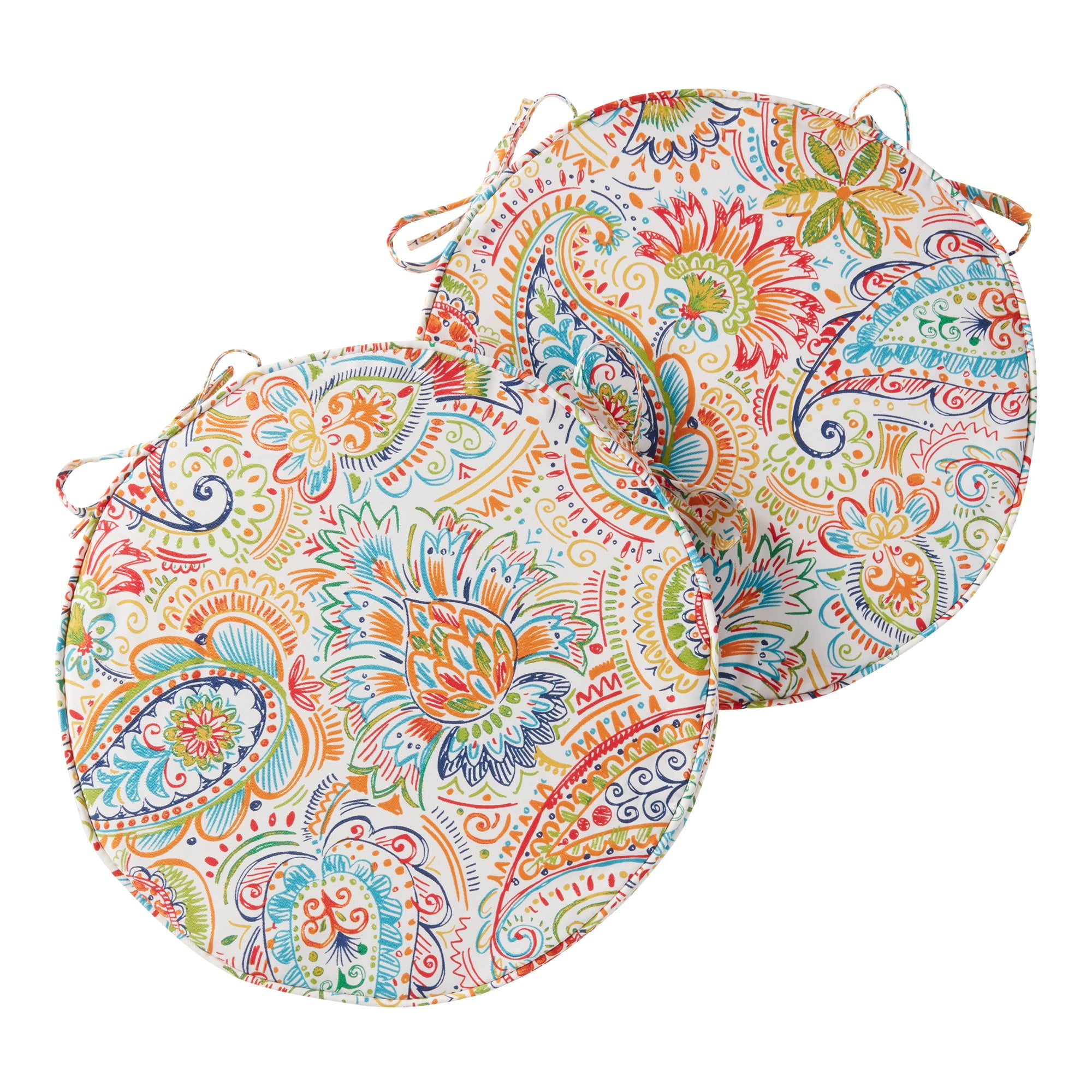 Greendale Home Fashions Outdoor Bistrostuhl-Kissen Rund 38,1 Cm | 2er Set, UV-beständig, Wasserabweisend