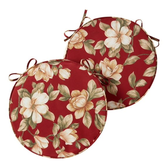 Greendale Home Fashions 18" x 18" Roma Floral Round Outdoor Chair Pad (Set of 2)
