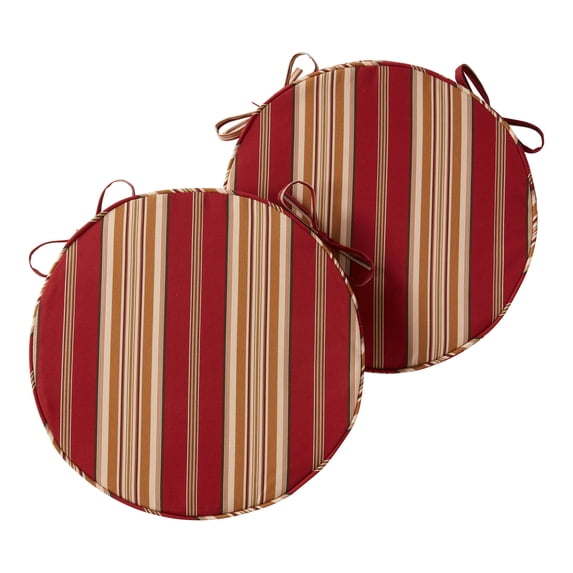 Greendale Home Fashions Outdoor 18'' x 18'' Round Seat Pad, Set of 2, Roma Stripe