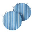Greendale Home Fashions 18" x 18" Sapphire Stripe Round Outdoor Chair Pad (Set of 2)